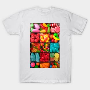 Colorful Candy In Compartments T-Shirt